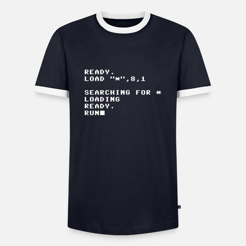 C64 Loading Screen - Retro - Brotkasten - Männer Kontrast-T-Shirt - Navy/Weiß 