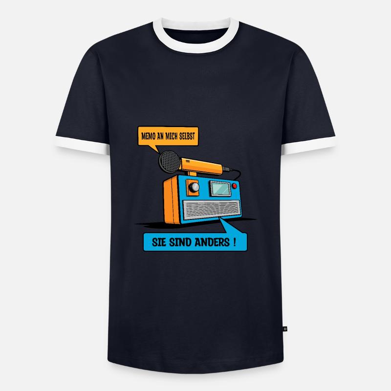 Sie sind anders ! - Männer Kontrast-T-Shirt - Navy/Weiß 
