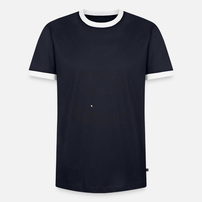 Wal, Wale, Geschenk, Geschenkidee - Männer Kontrast-T-Shirt - Navy/Weiß 