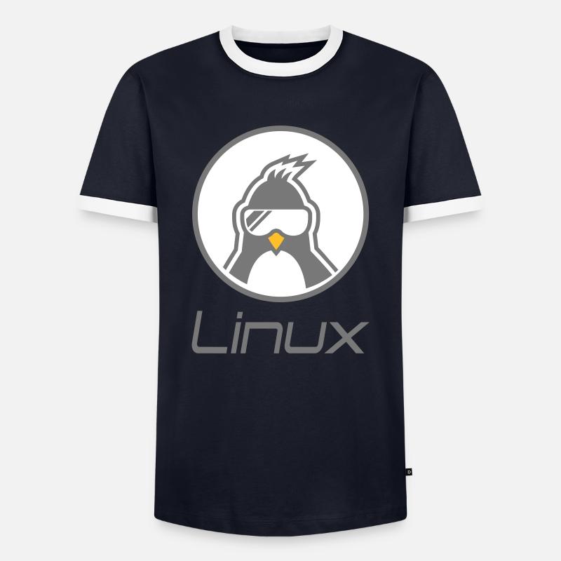 linux - Men's Ringer Shirt - navy/white 