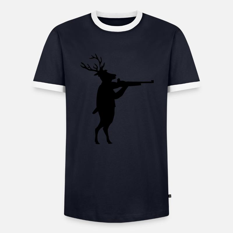 deer - Men's Ringer Shirt - navy/white 