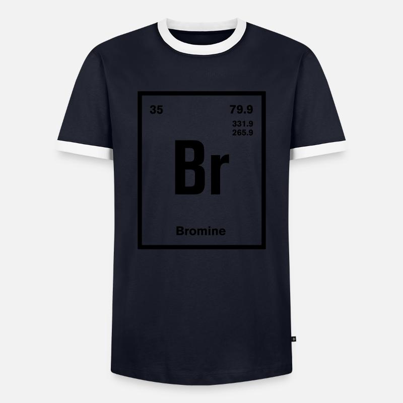 Brom - Männer Kontrast-T-Shirt - Navy/Weiß