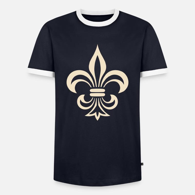 fleur de lys - Men's Ringer Shirt - navy/white 