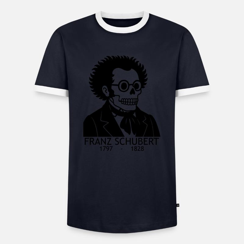 Franz Schubert - Men's Ringer Shirt - navy/white 