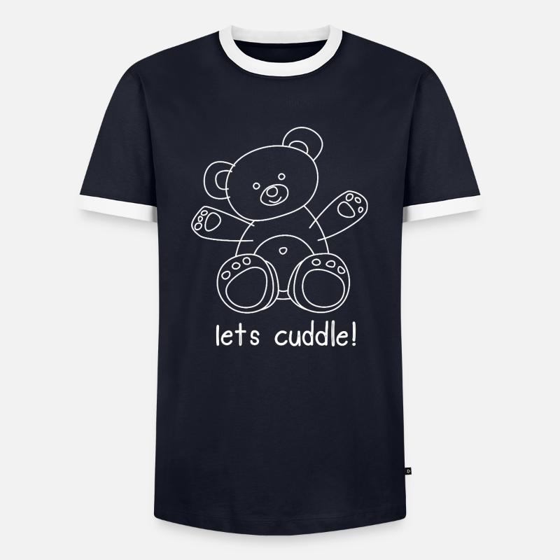 CUDDLE ME! - Men's Ringer Shirt - navy/white 