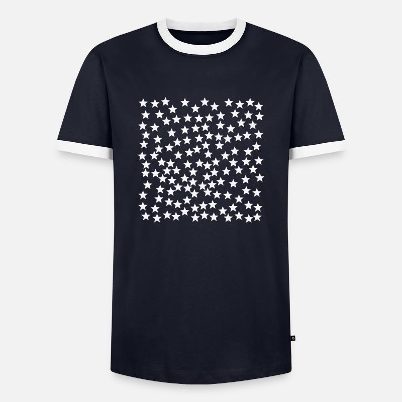 Weiße Sterne hell GEschenkidee - Männer Kontrast-T-Shirt - Navy/Weiß