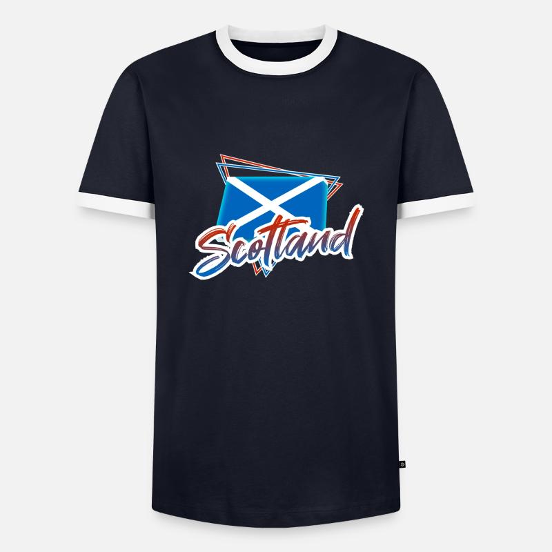 Scotland - Men's Ringer Shirt - navy/white