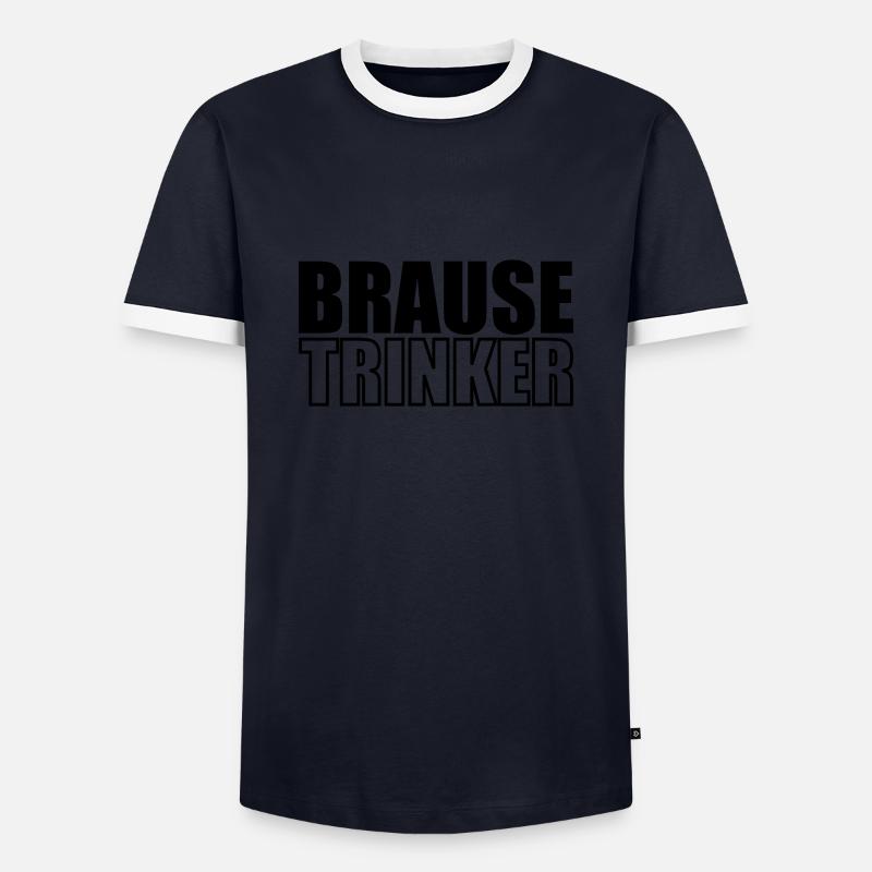 Brausetrinker - Männer Kontrast-T-Shirt - Navy/Weiß