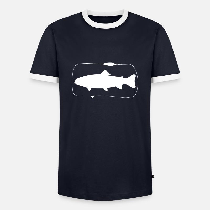 Trout Sbirolino assembly with paste - Men's Ringer Shirt - navy/white 