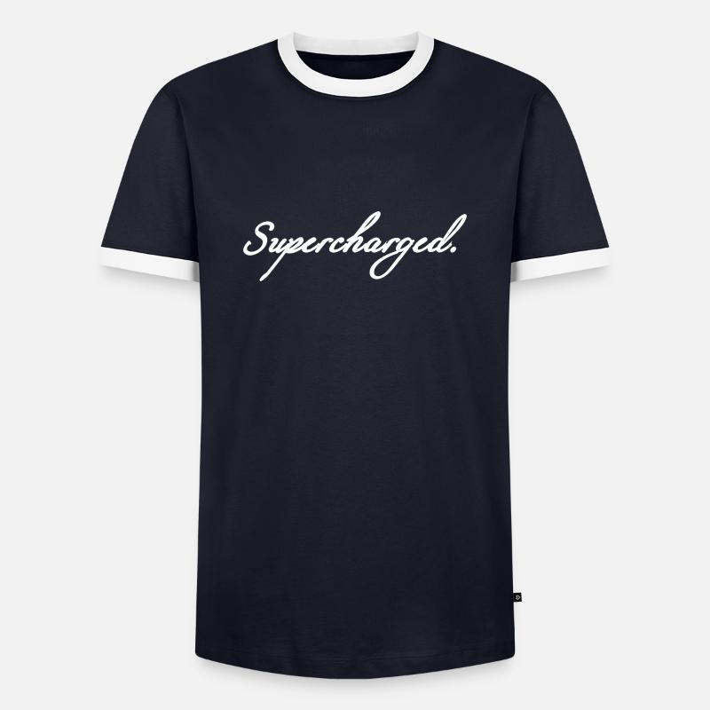 Blanc suralimenté - T-shirt contrasté Homme - marine/blanc 