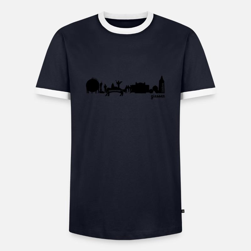 Gießen Skyline - Männer Kontrast-T-Shirt - Navy/Weiß 