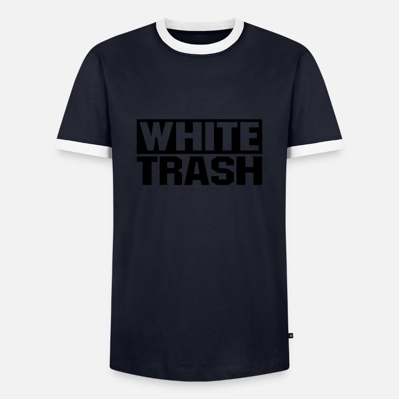 White Trash - Men's Ringer Shirt - navy/white 