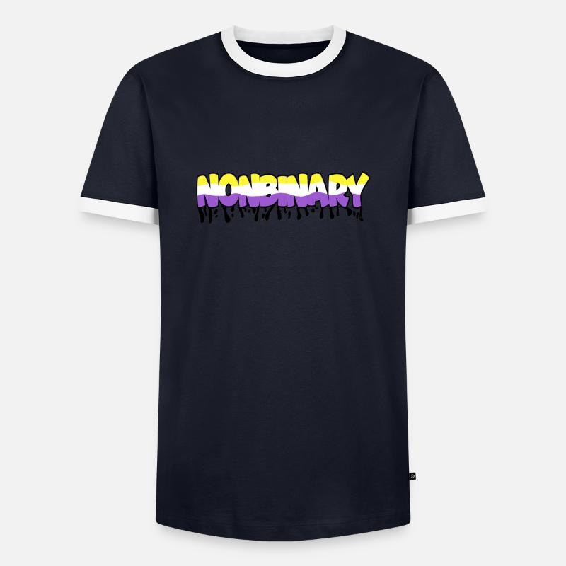 Nonbinary - T-shirt contrasté Homme - marine/blanc 