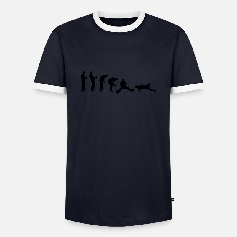 Drunk evolution - Men's Ringer Shirt - navy/white