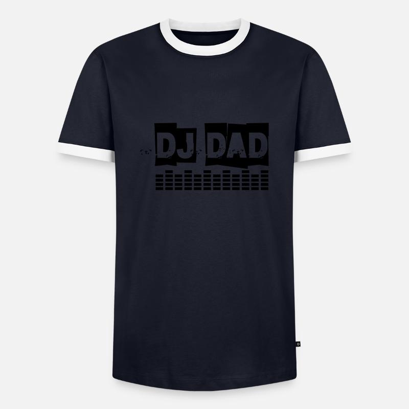 DJ DAD Turntable Equalizer - Männer Kontrast-T-Shirt - Navy/Weiß 