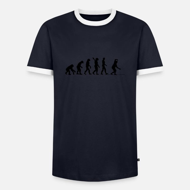 Slackline Gift Slackliner Tricklining - Men's Ringer Shirt - navy/white