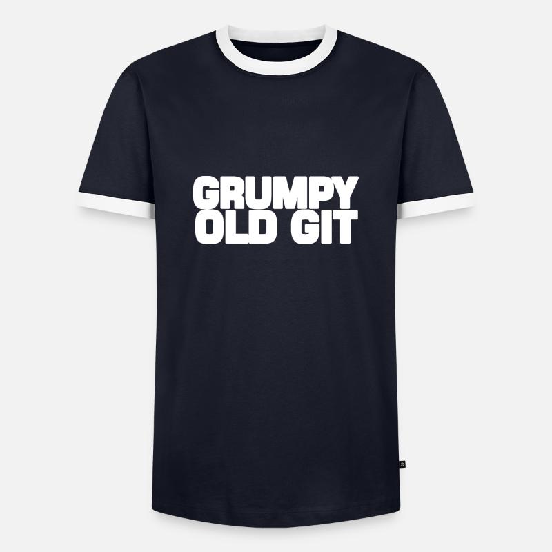 Grumpy old Git - Men's Ringer Shirt - navy/white 
