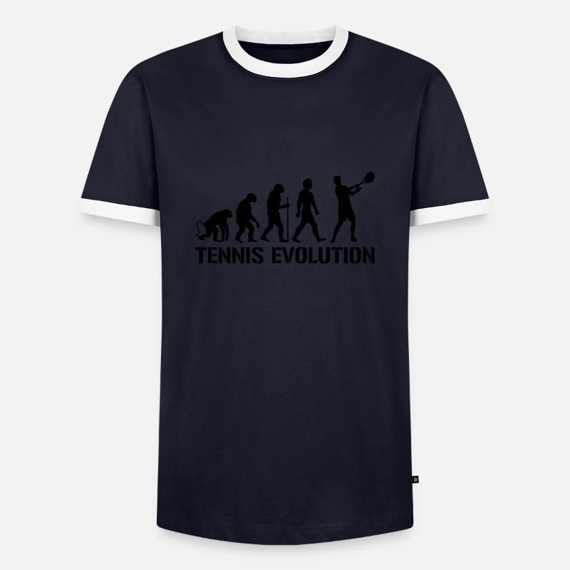 Evolution Tennis - Men's Ringer Shirt - navy/white 