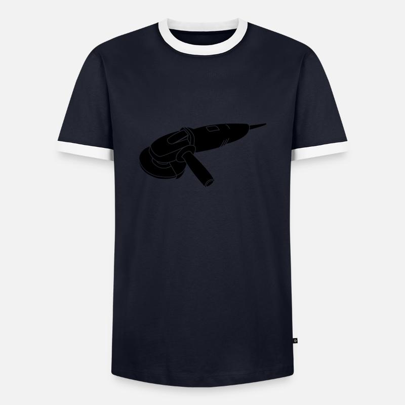 separating grinder - Men's Ringer Shirt - navy/white