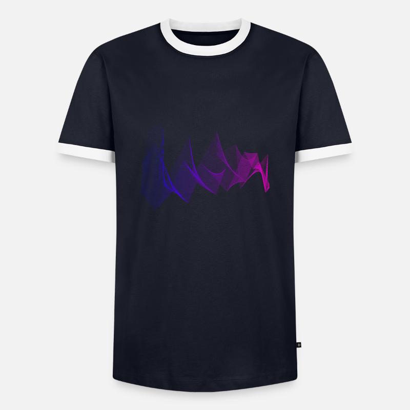 Waves abstract - Men's Ringer Shirt - navy/white 