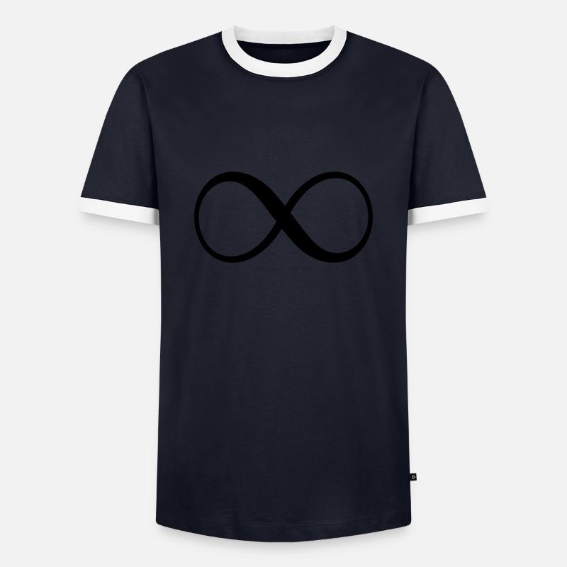Infinity - Männer Kontrast-T-Shirt - Navy/Weiß 