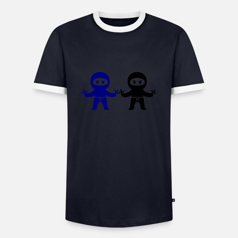 Ninjas - Men's Ringer Shirt - navy/white
