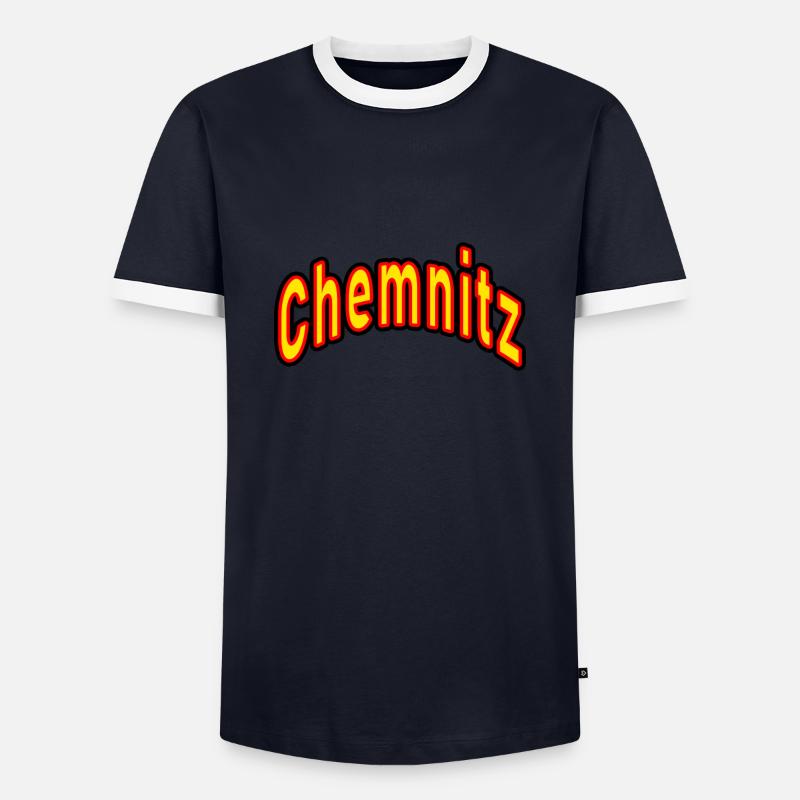 Chemnitz - Männer Kontrast-T-Shirt - Navy/Weiß