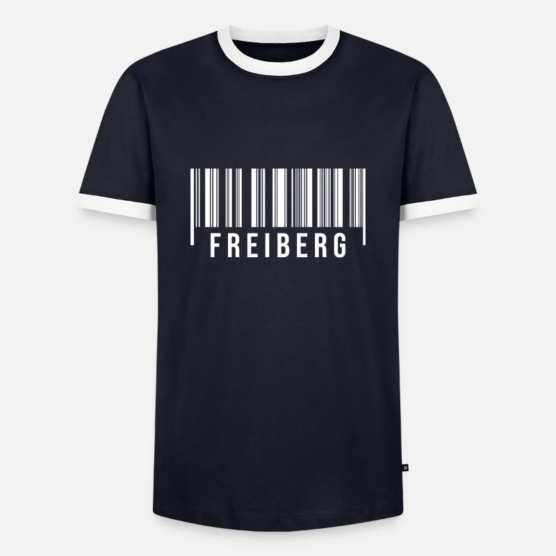 Erzgebirge Strichcode Freiberg - Männer Kontrast-T-Shirt - Navy/Weiß