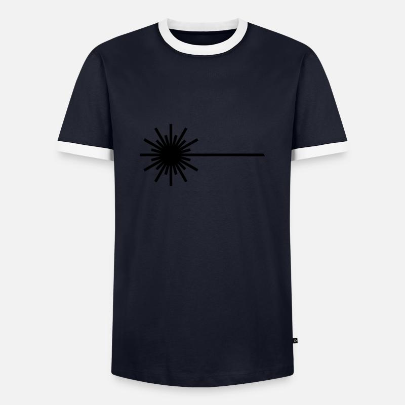 laser_2 - Men's Ringer Shirt - navy/white