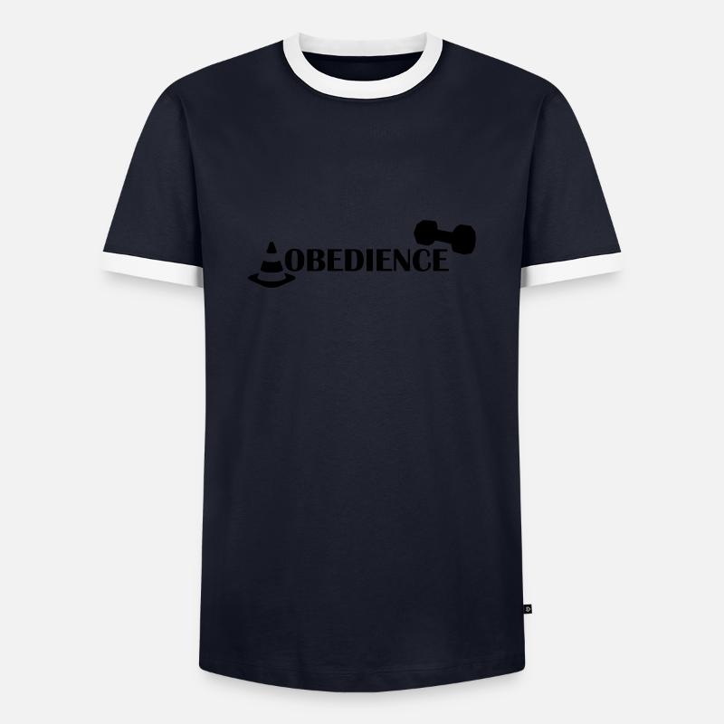 Obedience - Männer Kontrast-T-Shirt - Navy/Weiß 