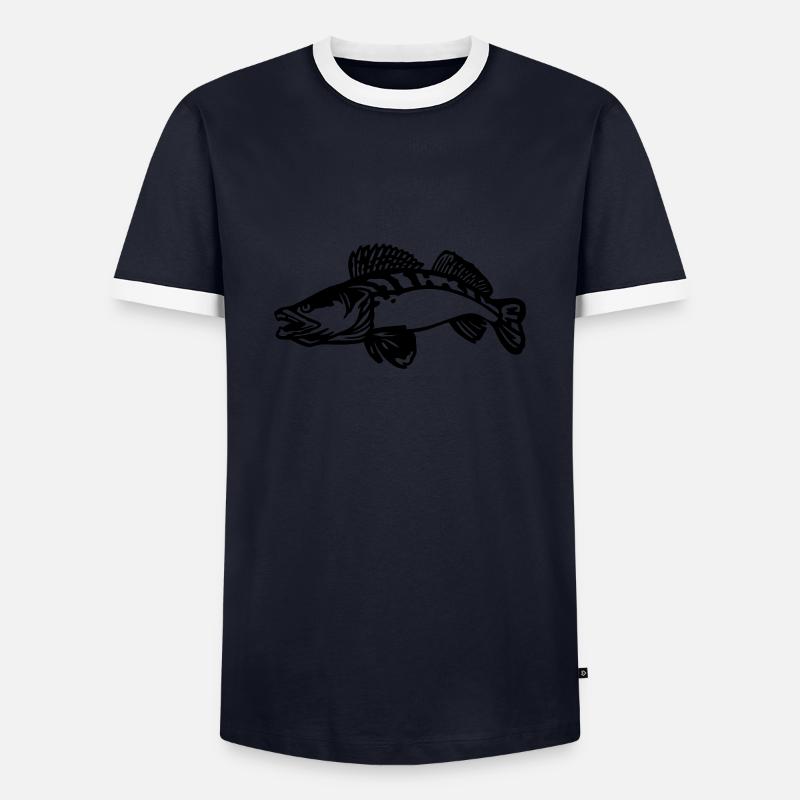 zander1 - Männer Kontrast-T-Shirt - Navy/Weiß