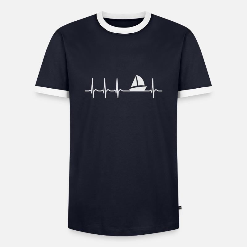 Sailing - Männer Kontrast-T-Shirt - Navy/Weiß 