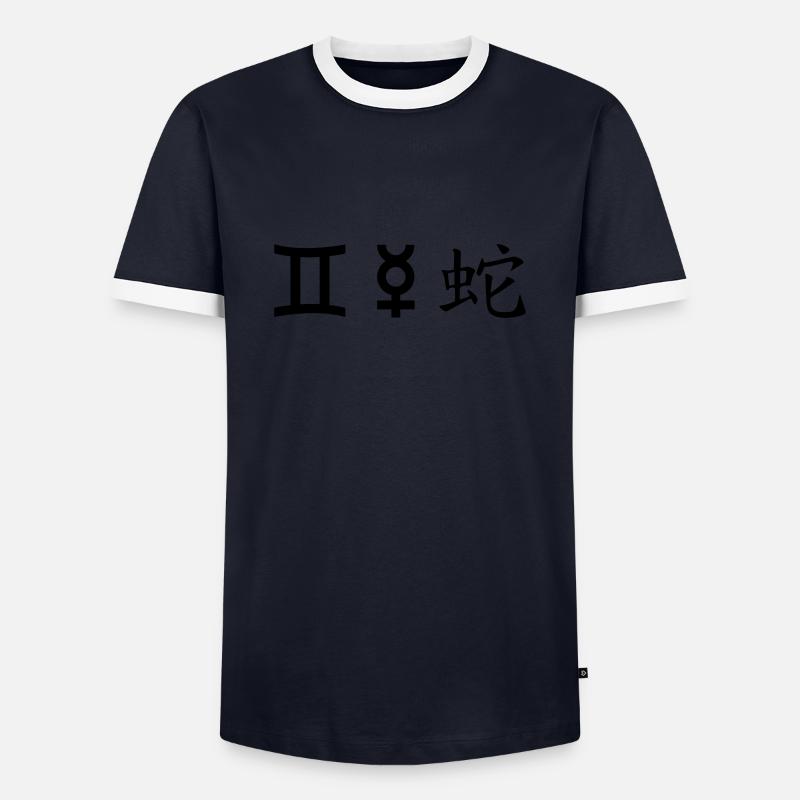 Gemini Gemini Mercury Snake - Men's Ringer Shirt - navy/white 