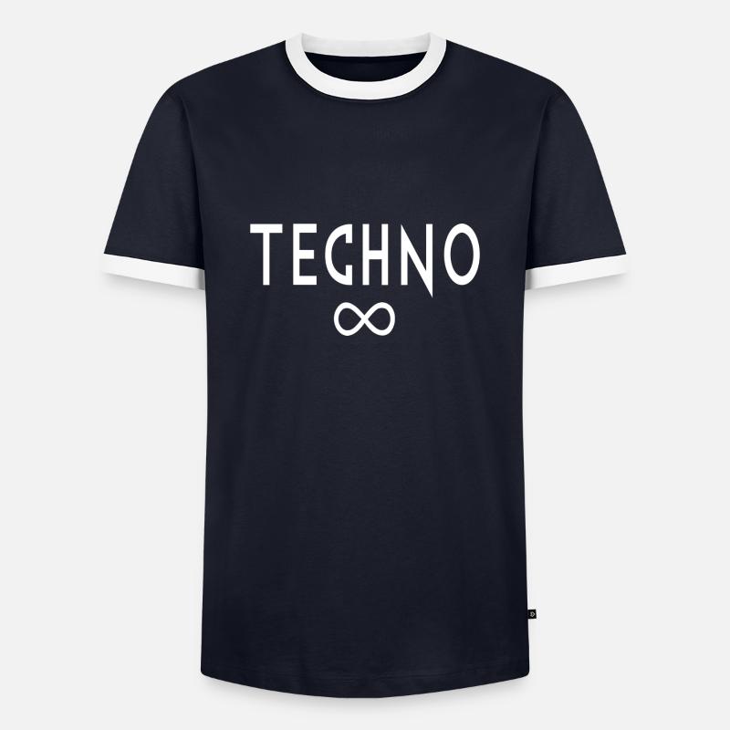 Techno infinity - Men's Ringer Shirt - navy/white 