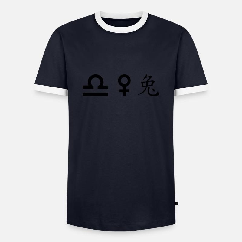 Libra Venus Rabbit - Men's Ringer Shirt - navy/white 