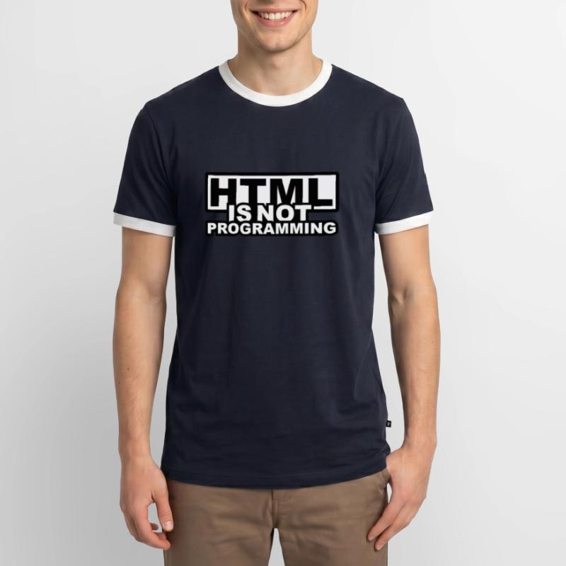 HTML est pas la programmation T-shirt contrasté Homme