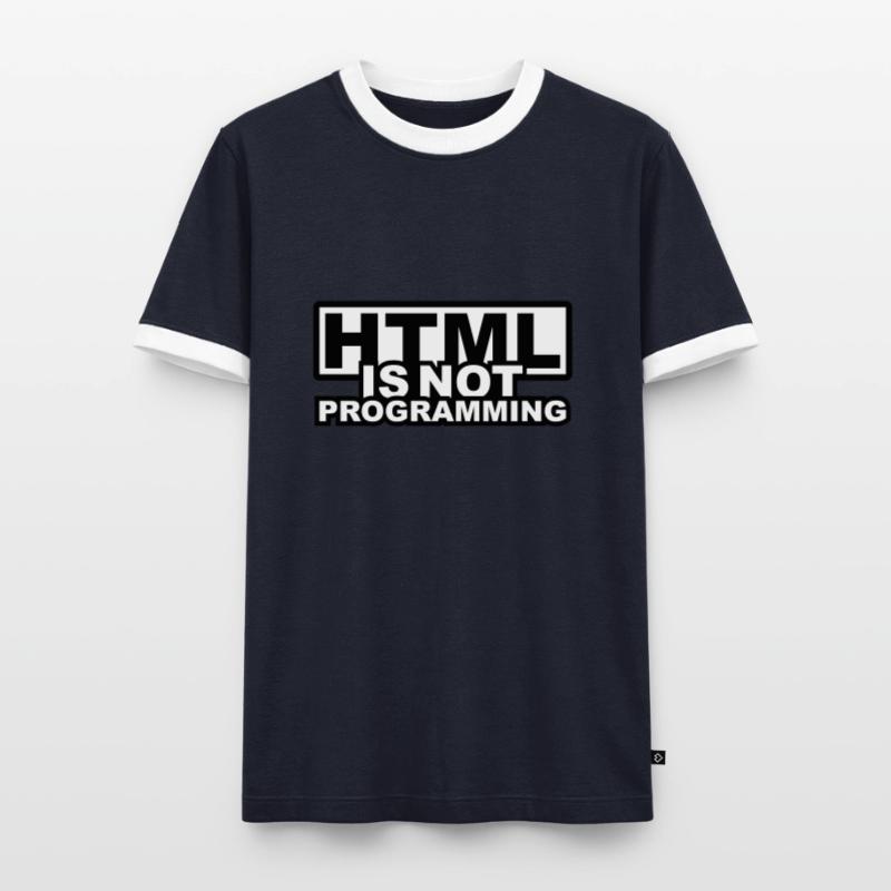 HTML is NOT Programming Männer Kontrast-T-Shirt