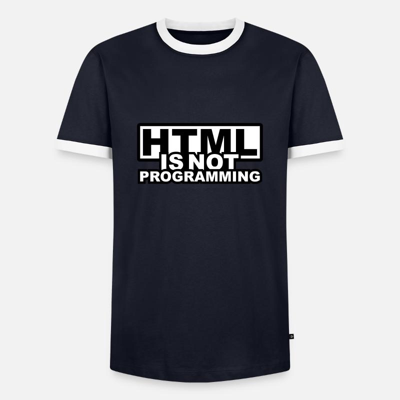 HTML is NOT Programming - Men's Ringer Shirt - navy/white 