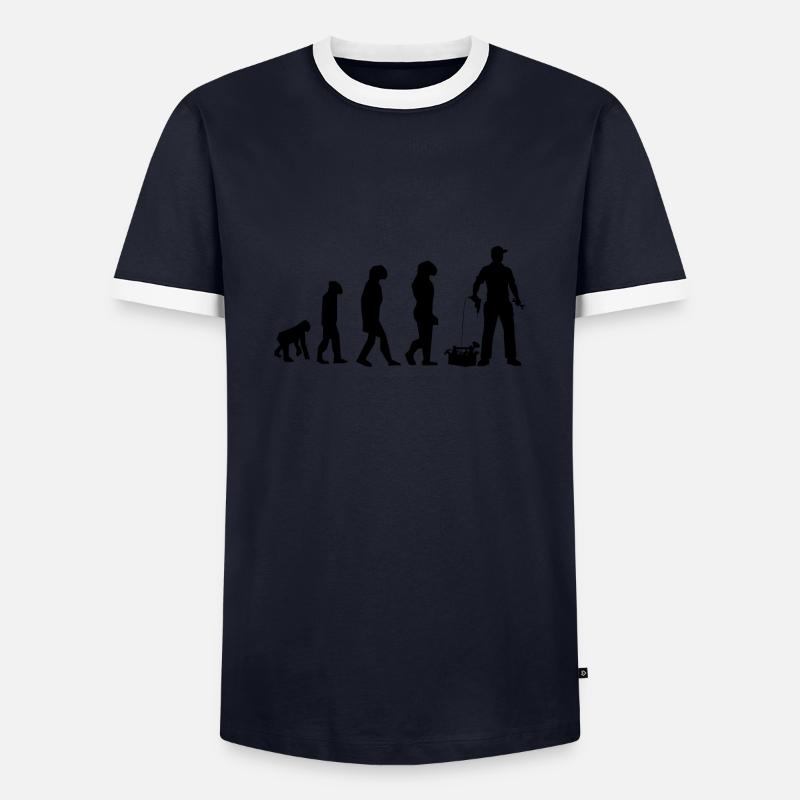 évolution bricoleur - T-shirt contrasté Homme - marine/blanc 