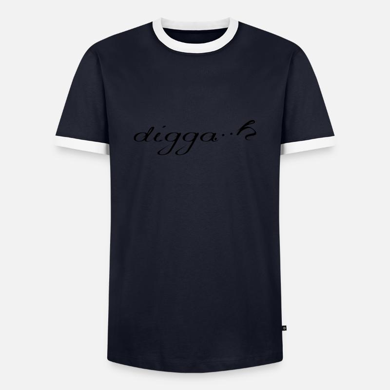 diggah - Männer Kontrast-T-Shirt - Navy/Weiß 