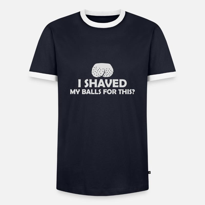 I shaved my balls - Men's Ringer Shirt - navy/white 