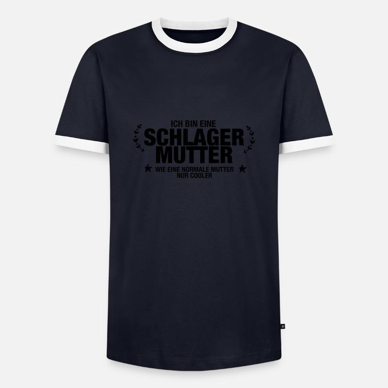 Schlager Mutter - Männer Kontrast-T-Shirt - Navy/Weiß 