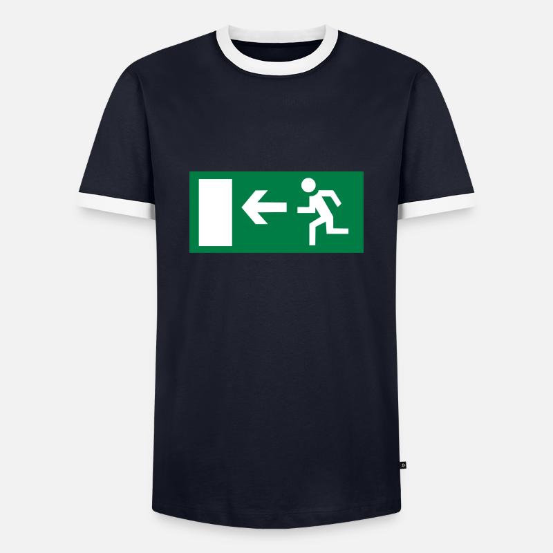emergency exit - Men's Ringer Shirt - navy/white