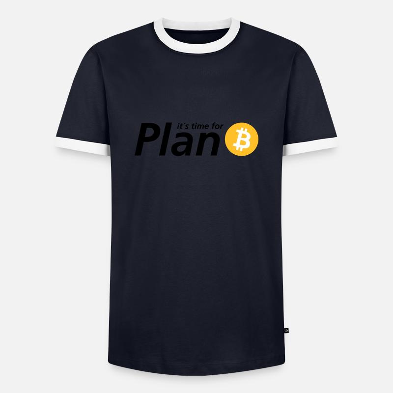 Time for plan B - Männer Kontrast-T-Shirt - Navy/Weiß 