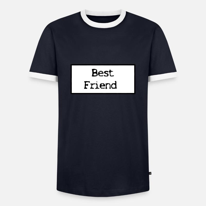 Bester Freund - Männer Kontrast-T-Shirt - Navy/Weiß 