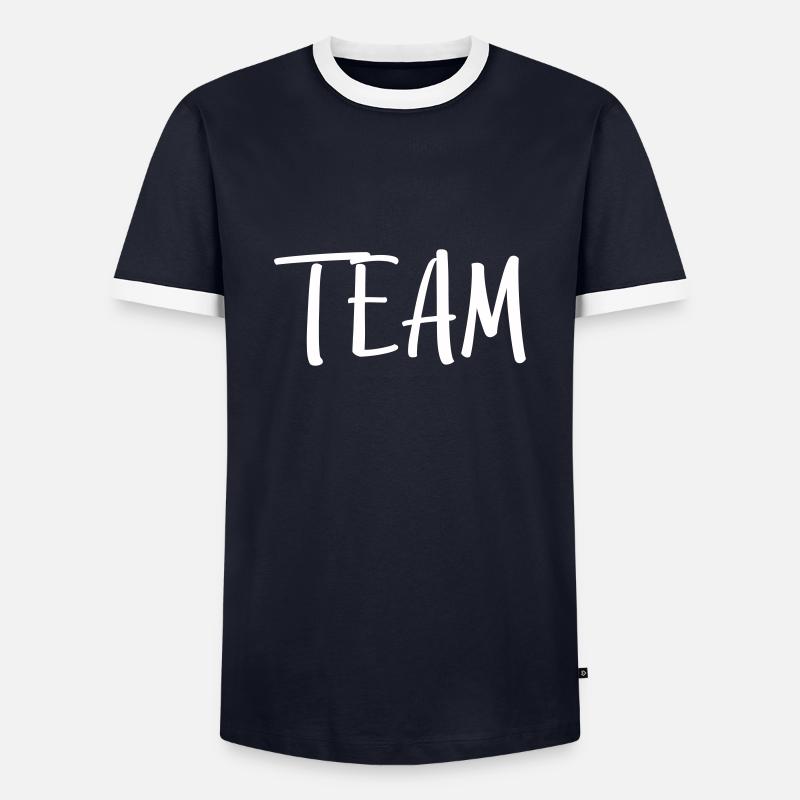 team - Men's Ringer Shirt - navy/white 