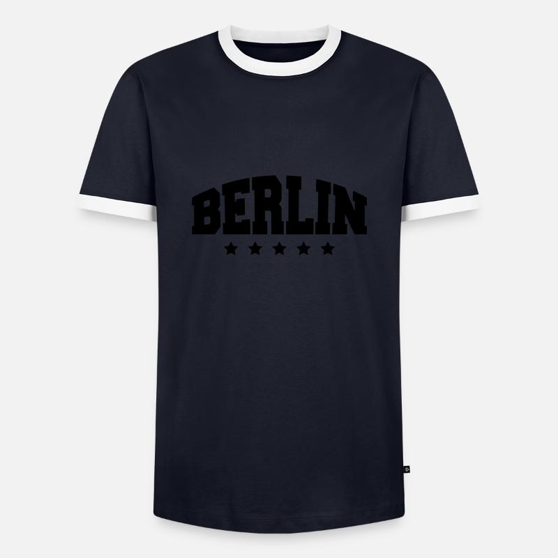 berlin_af1 - Männer Kontrast-T-Shirt - Navy/Weiß 