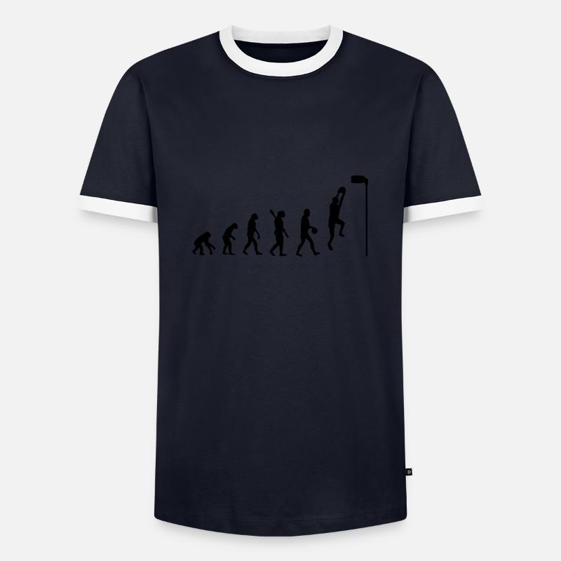 Evolution Korfball - Männer Kontrast-T-Shirt - Navy/Weiß 