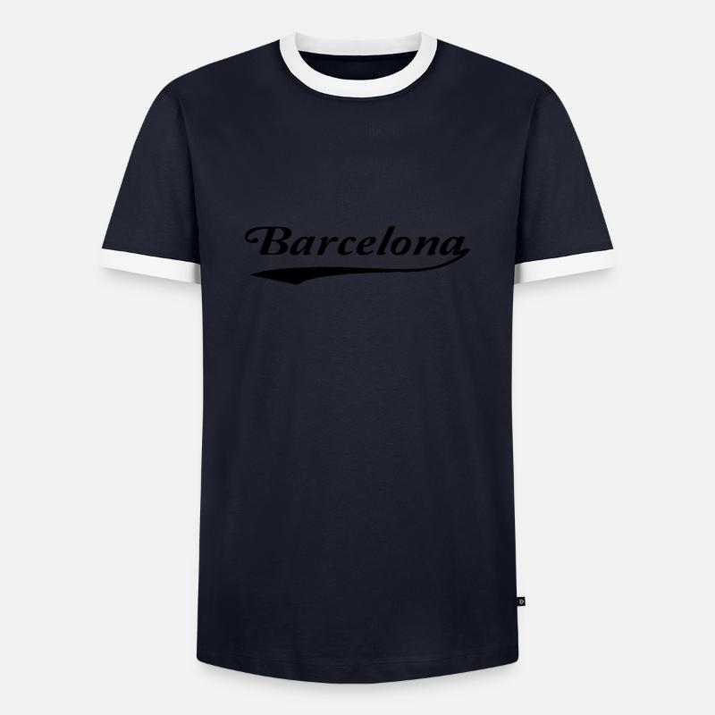 Barcelone - T-shirt contrasté Homme - marine/blanc