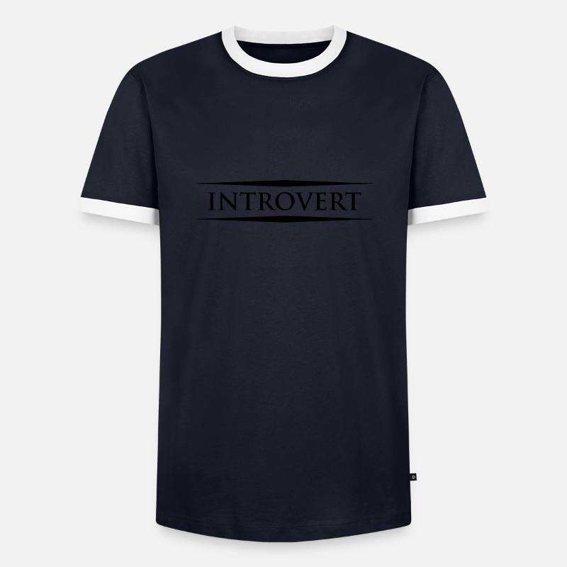 Introvert - Men's Ringer Shirt - navy/white 